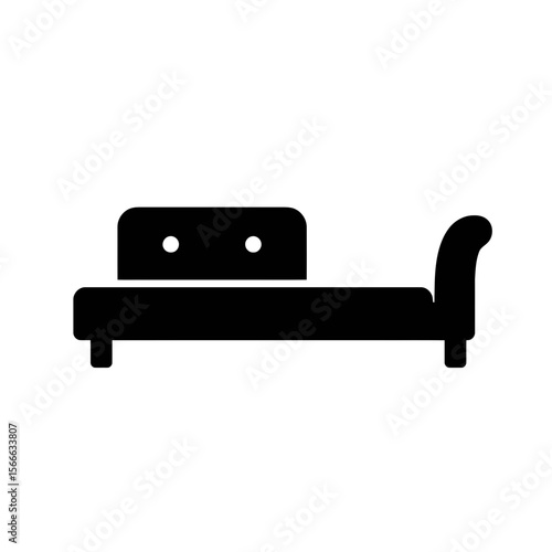 very simple flat and single minimalist Sofa Daybed Silhouettes in black on a white background