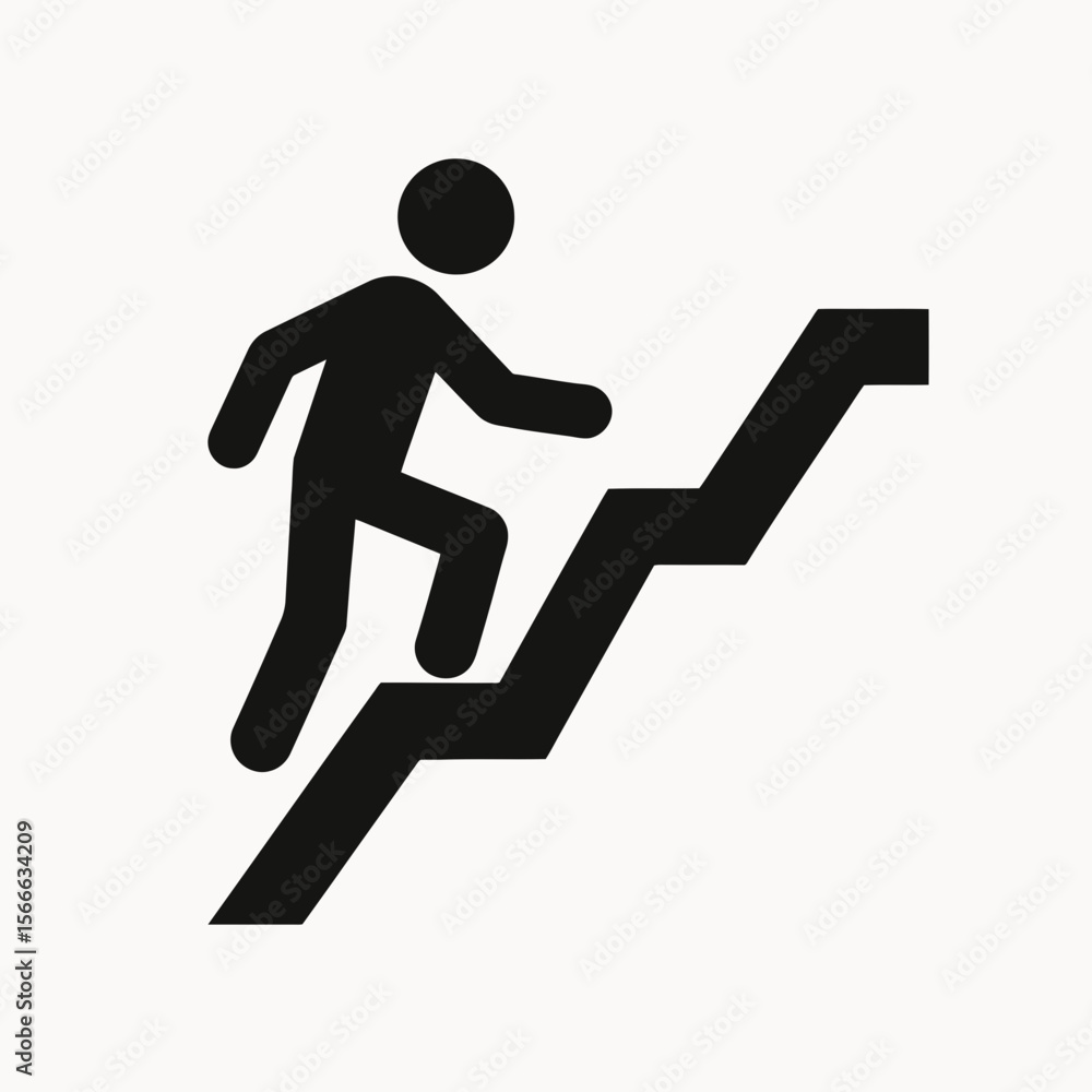 very simple flat and single minimalist Climbing Path Silhouettes in black on a white background very simple flat and single minimalist Climbing Path Silhouettes in black on a white background