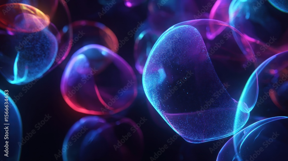 Colorful glowing spheres abstract background Colorful glowing spheres abstract background
