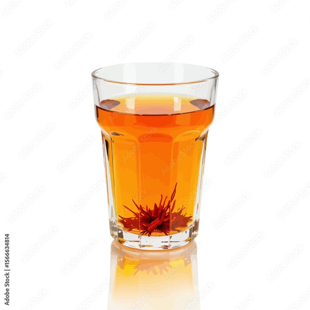 custom made wallpaper toronto digitalGlass of saffron tea on white background  
