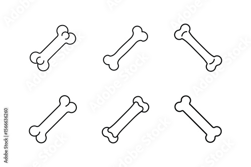 pet chew bone icon line art vector illustration