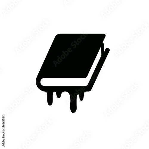 very simple flat and single minimalist Frozen Book Silhouettes in black on a white background
