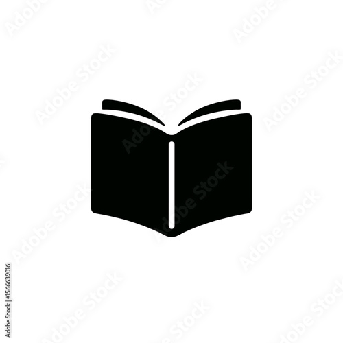 very simple flat and single minimalist Silent Book Silhouettes in black on a white background