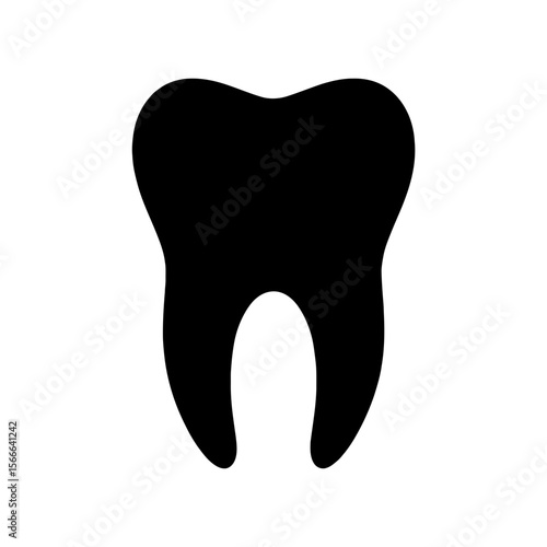 very simple flat and single minimalist Molar Silhouettes in black on a white background
