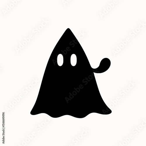 very simple flat and single minimalist Whispering Tent Spirit Silhouettes in black on a white background