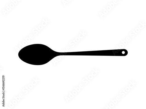 Wooden spoon silhouette vector flat illustration design.
