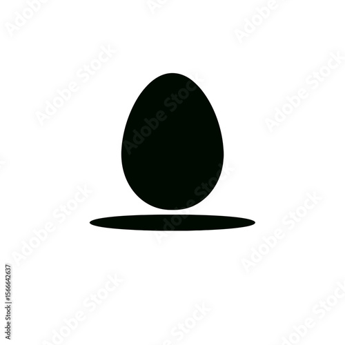 very simple flat and single minimalist Resting Egg Silhouettes in black on a white background