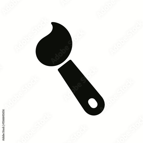very simple flat and single minimalist Curious Brush Step Silhouettes in black on a white background
