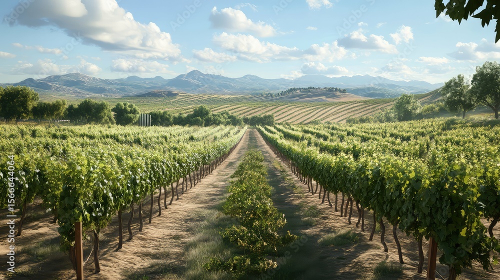 Naklejka premium grapes vineyards wine making