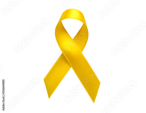 This vibrant yellow ribbon represents a powerful symbol of awareness, hope, and support for various significant causes.