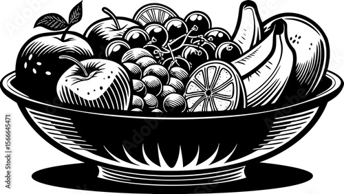 Colored Pencil Fresh Fruit Bowl Drawing