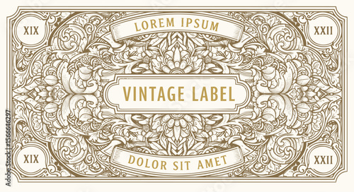 Foto Vintage typographic decorative ornament design elements vector illustration
