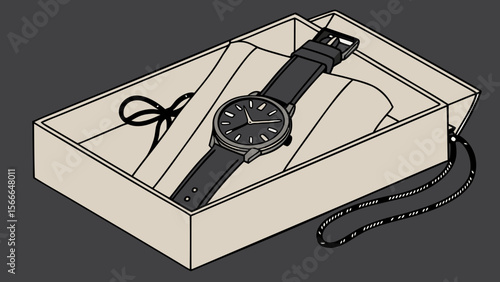 Luxury wrist watch in a gift box elegant time piece present for special occasions and anniversaries