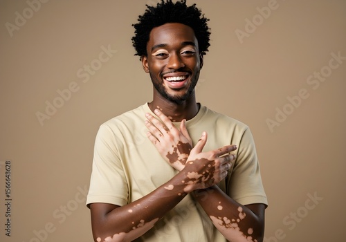 Wallpaper Mural Young Man with Vitiligo Portrait in a Studio Setting Torontodigital.ca