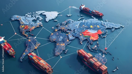 Global trade connections map