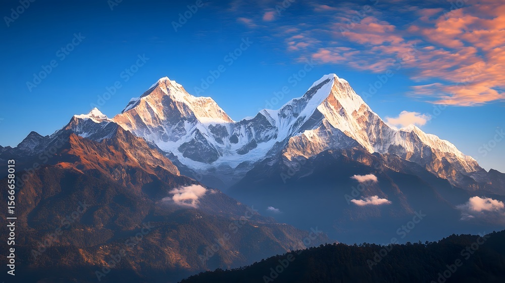 Obraz premium Vast Snow Capped Mountain Range Background