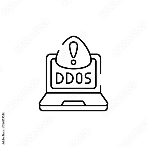 Ddos Alert icon design with white background stock illustration