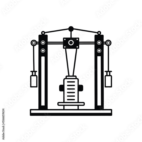 vector illustration of a cable crossover machine 