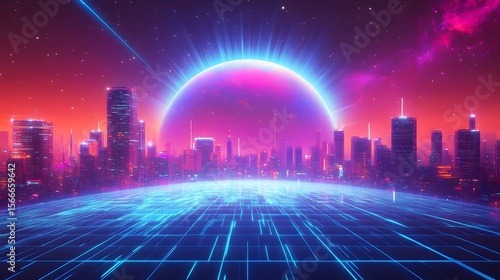 Retro Abstract Holographic Background