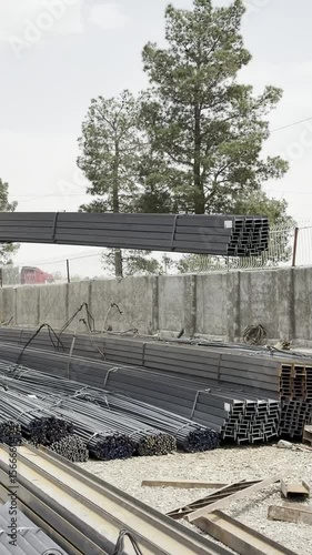 Steel and Beam Yard – Loaded by Crane