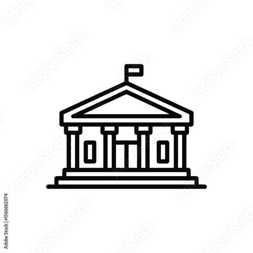 Classic government building icon with columns and pediment