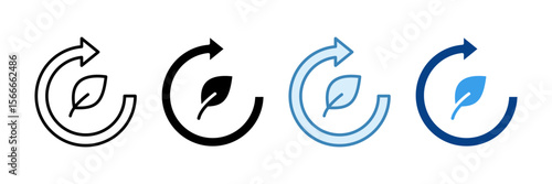 Eco Restart Icon Set Multiple Style Collection