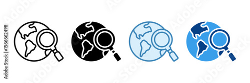 Search World Icon Set Multiple Style Collection