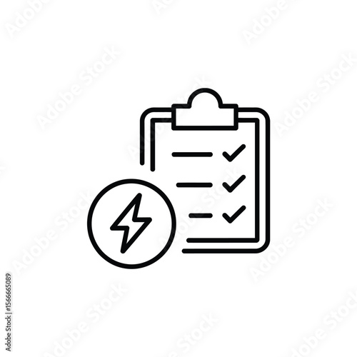 Checklist with lightning bolt icon representing energy or speed of task completion