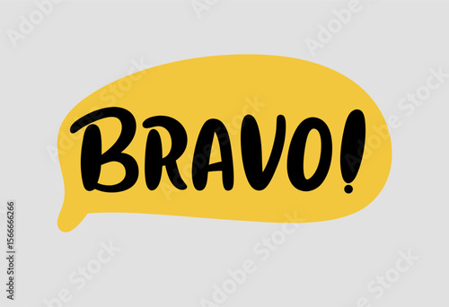Yellow Speech Bubble with Bravo! Text