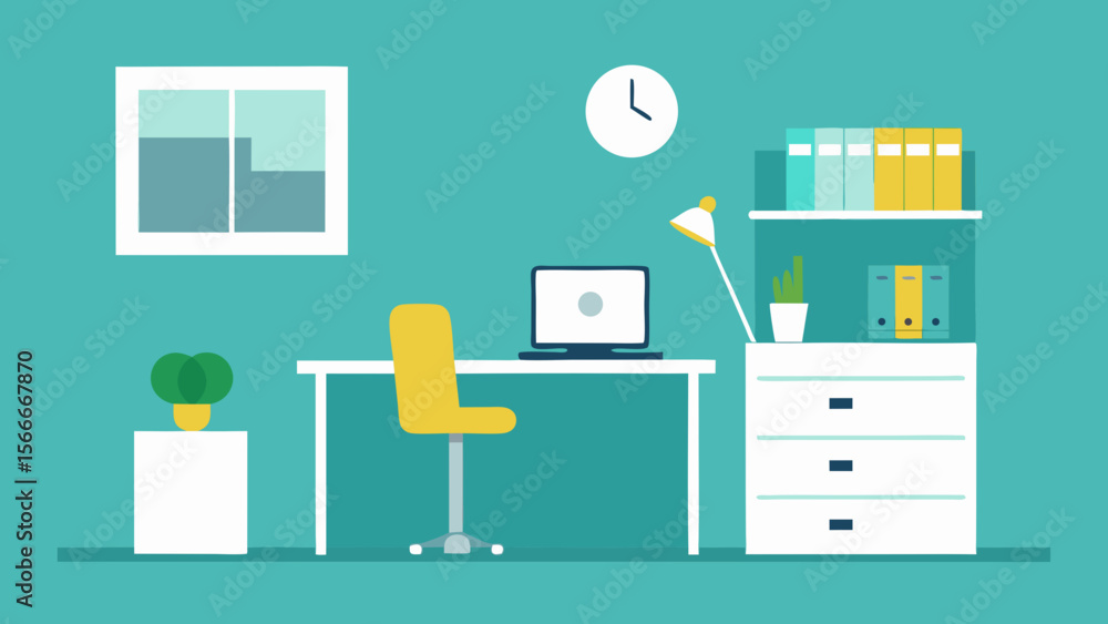 Vector illustration of modern home and office furniture, kitchen sets, and interior design icons Vector illustration of modern home and office furniture, kitchen sets, and interior design icons