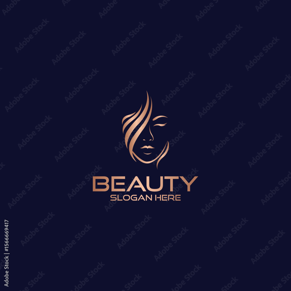 Obraz premium Beauty Logo Vector logo design for beauty salon, hair salon, cosmetic beauty woman logo design for salon, makeover, hair stylist, haidresser, hairc cut.