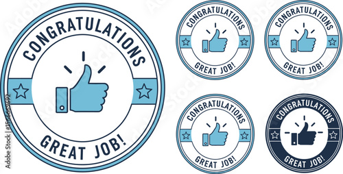 Congratulations great job badge vector illustration design template