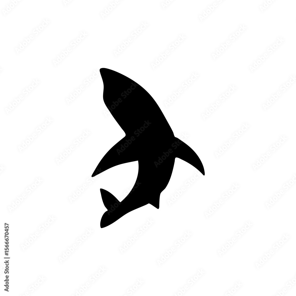 Fototapeta premium Shark silhouette icon vector 