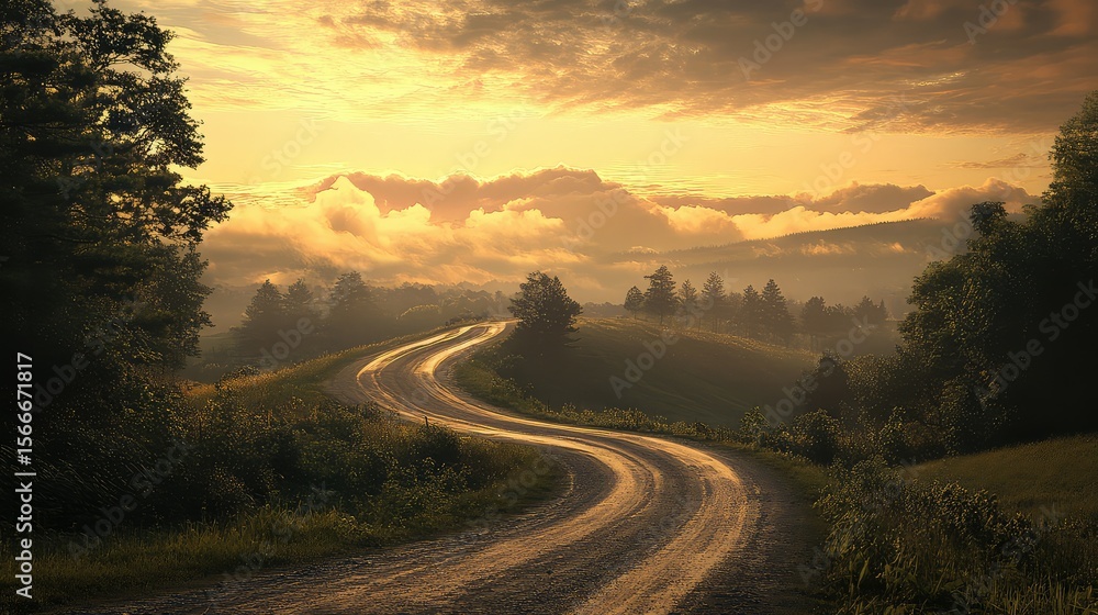 Fototapeta premium nature road less traveled