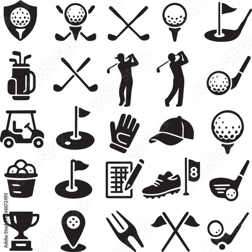 Golf icons pack. 30+ golf icon 