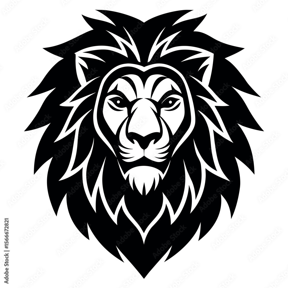 Fototapeta premium Lion head logo vector illustration.
