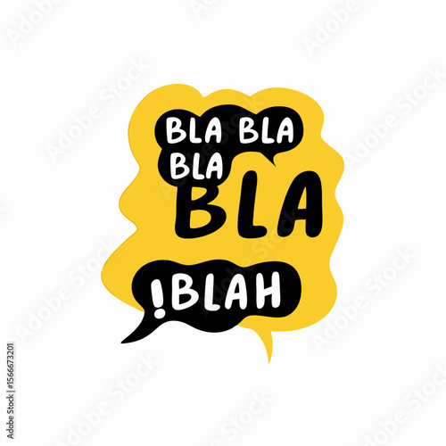 Yellow Speech Bubble with 'Blah' Text Graphic Design