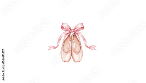 Elegant pink ballet shoes isolated on transparent background, perfect for design and creative projects