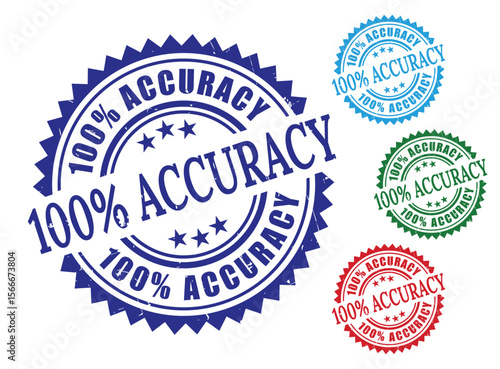 100% Accuracy Guarantee Certified Seal Graphic for Business Branding