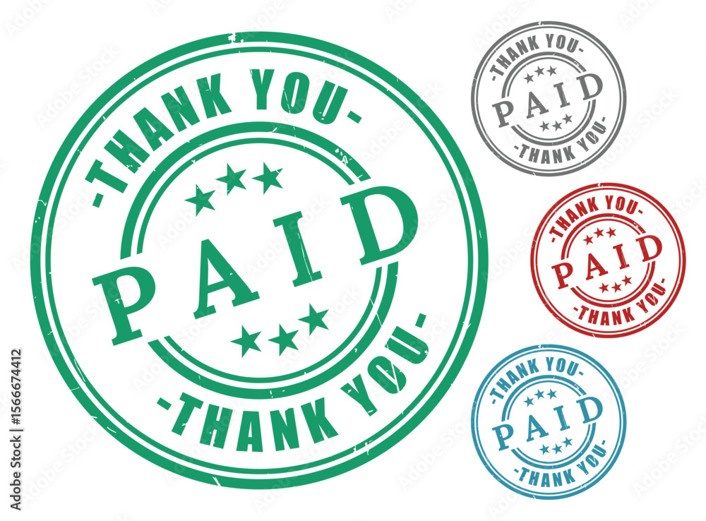 Paid Stamp Graphics Transaction Complete Thank You Seals Paid Stamp Graphics Transaction Complete Thank You Seals