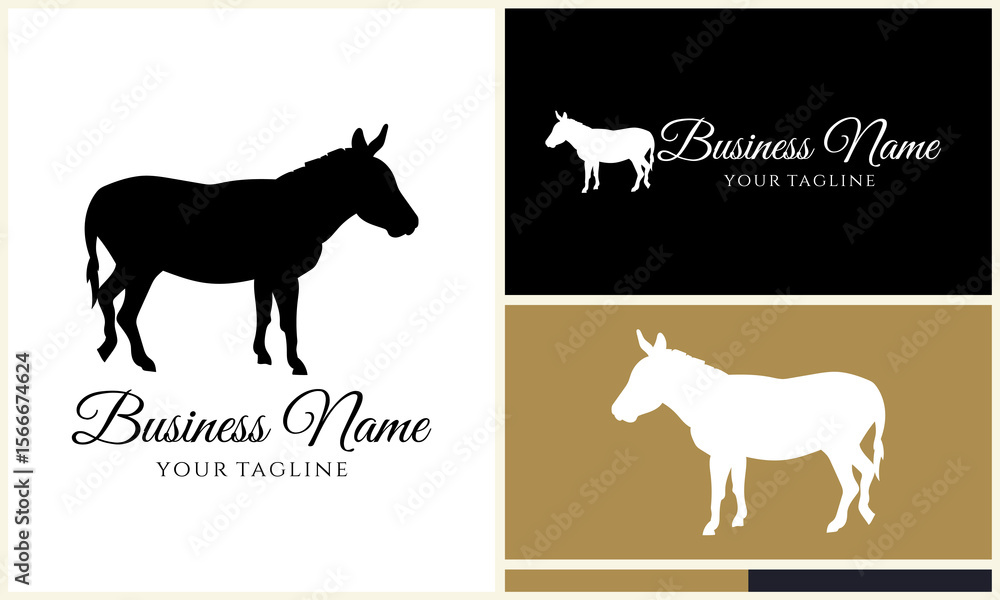 Obraz premium Donkey Logo Design Variations. (4)