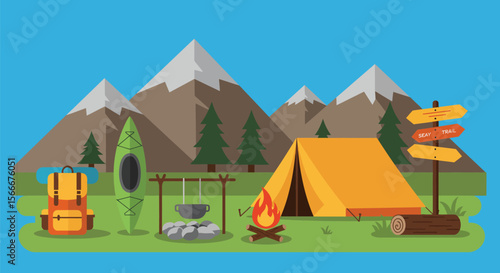 Camping Adventure in the Mountains with Kayak