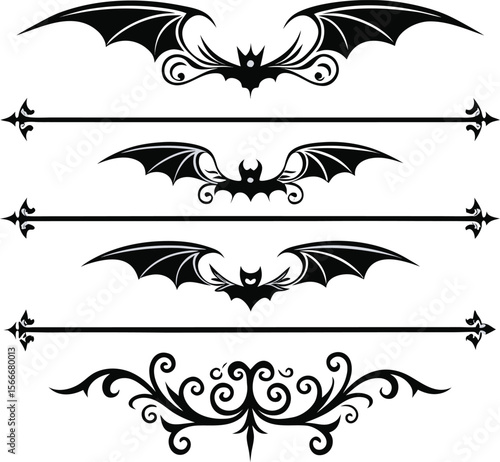 67 Halloween divider Vector