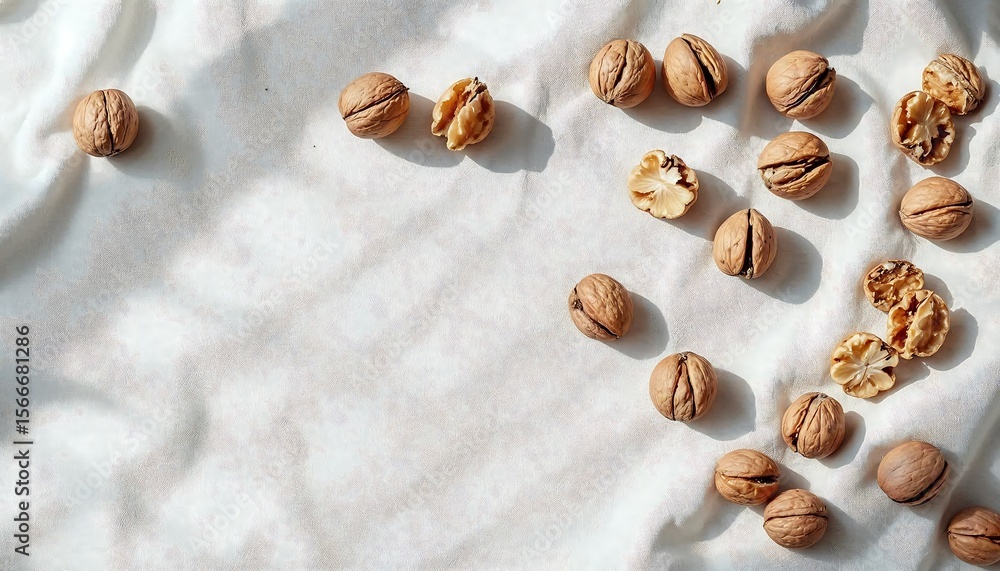 Walnuts on White Cloth Walnuts on White Cloth