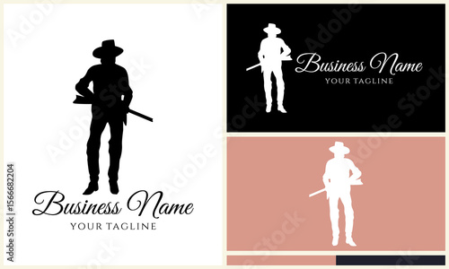 Cowboy Silhouette Logo Design. (2)