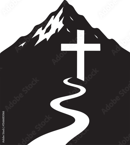 Mountaintop Cross A Winding Path to Faith and Spiritual Ascent