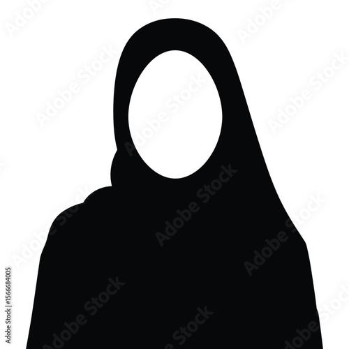 Elegant Muslim Woman in Pashmina Hijab Silhouette - Modest Fashion & Islamic Veil Icon