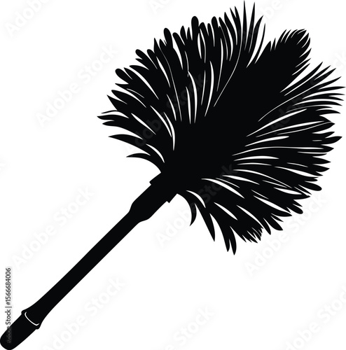 Home cleaning illustration vector silhouette feather duster silhouette vector