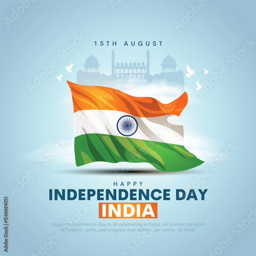 Happy 79th independence day of India. Indian flag. Creative vector illustration design.