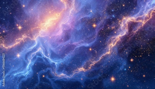 Colorful Nebula with Star